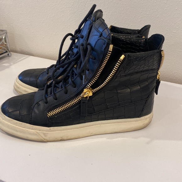 Giuseppe zanotti Black croc high top sneakers - Picture 3 of 5